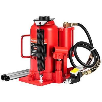 SPECSTAR Pneumatic Air Hydraulic Bottle Jack with Manual Hand Pump 20 Ton | Heavy Duty Auto Truck Travel Trailer Repair Lift Red