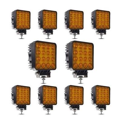 WINBANG LED Pods,4 Inch Yellow Fog Lights 48W LED Work Light,Flood Beam Off Road Driving Lights Truck Light Boat Lighting for Truck Pickup SUV ATV UTV Waterproof (10 PCS)