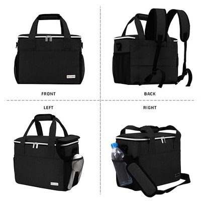 BAGLHER Dog Travel Bag Backpack Pet Supplies Backpack Pet Accessories Storage Bag 5-Piece Set With Shoulder Strap 2 Lined Pet Food Containers 2 Foldable Feeding Bowls Essential Kit for Pet travel