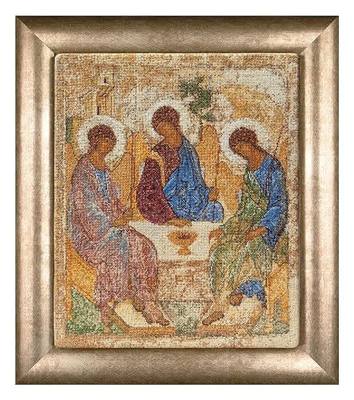 Thea Gouverneur - Counted Cross Stitch Kit - The Holy Trinity - Aida - 18 Count - Embroidery Kits for Adults - Crafts - DMC Embroidery Threads and Other Cross Stitch Supplies Included - 570A