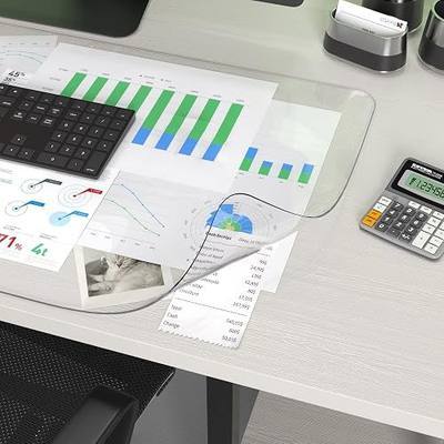 Clear Writing Desk Pad, 23.6’’x13.7” Heat Resistant Waterproof PVC Round Edge Durable Desk Protect Mat, Anti-Static Writing Mat Table Protector