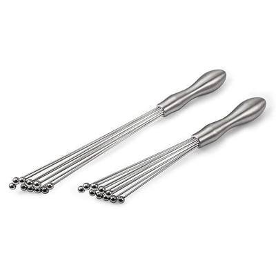 2 Pack 10 and 12 inch Balloon Whisk Ball Wire Whisk with Ball Head Blending Whisking Beating Stirring Egg Beater Stainless Steel