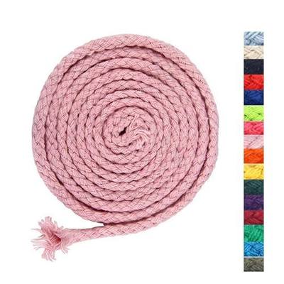 5mm * 295ft Macrame Cord Natural Cotton Rope 8 Strand Braided Cotton String for Craft Knitting Thread for Wall Hanging and DIY Crafts(LPK)