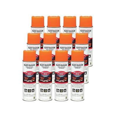 Rust-Oleum Inverted Marking Spray, Water-Based, Fluorescent Orange | M1600 System, 17oz. Inverted marking paint for pavement, turf, gravel & utilities; fast-dry, weather-resistant. 12-pack.