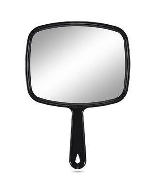 PROTECLE Large Hand Mirror, Salon Barber Hairdressing Handheld Mirror with Handle (Square Black 10.3"x7.4") | Hand Held Mirror, Barber Mirror, Hangable, High-definition, Distortion-free Reflection, Hand Mirror for Men Women
