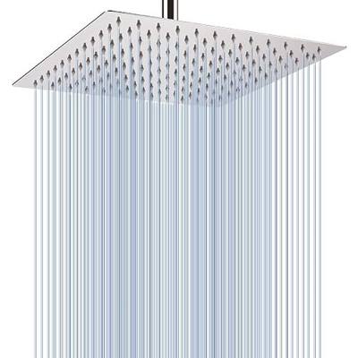 Voolan Rain Shower Head - High Flow Large Rainfall Shower Heads Made of Stainless Steel - Waterfall Bathroom Square Showerhead - Ceiling or Wall Mount (12" Chrome)