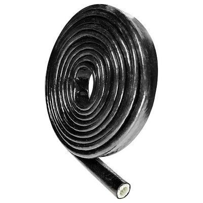 1" ID Heat Shielded Fire Thermo Armor Fire Sleeve Silicone Coated Fiberglass for Hose Lines & Electrical Wiring Black, 3 feet