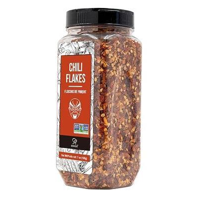 Soeos Chili Flakes, 7oz (198g), Medium Hot, Dried and Crushed Red Chili Pepper Flakes, Premium Chili Powder for Pizza, Chowder, Seafood, and Pasta