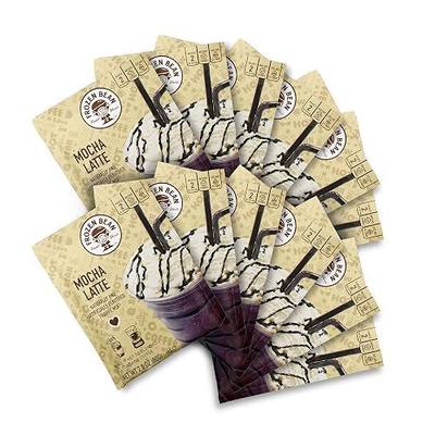 The Frozen Bean, Mocha Latte Frappe Mix, Coffee Drink with 100% Arabica Coffee, Contains 88mg of Caffeine per Serving, Enjoy Hot or Cold, Certified Kosher, Halal, Gluten Free, 12 Packets, 2.8oz each