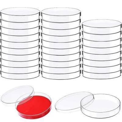 30 Pack Plastic Petri Dishes with Lids,90 x 15mm Bioresearch Sterile Petri Dish,Culture Dishes for School Science Projects,Seeding,Storage,Biological Themed Party