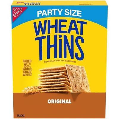 Wheat Thins Original Snacks, Whole Grain Wheat Crackers, Party Size, 20 oz | Snack Crackers