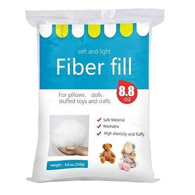BUTUZE 250g/8.8oz Polyfill Stuffing Fiber Fill, (2.1oz-4.4lb) White Premium Fiberfill Stuffing for Craft, High Resilience Crochet Stuffing, Stuffing for Stuffed Animals, Cotton Batting, Recyclable