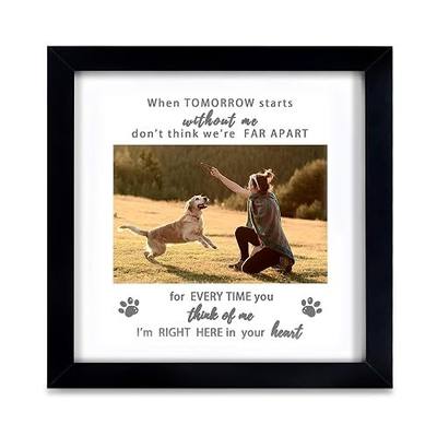 KCRasan Pet Memorial Picture Frame, Sympathy Gift, Dog Cat Tribute,Black | Sympathy Loss Gift, Dog Cat Remembrance Keepsake Tribute