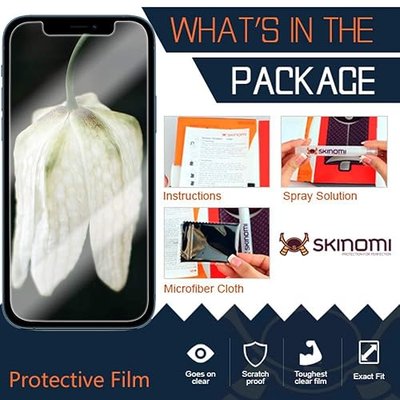 Skinomi Screen Protector Compatible with Apple iPhone 12 Pro Max (6.7 inch)(2-Pack)(Case Compatible) Clear TechSkin TPU Anti-Bubble HD Film