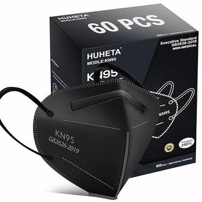 HUHETA KN95 Mask, 5 Ply Protective Dispoasable Masks Filter Efficiency≥95%
