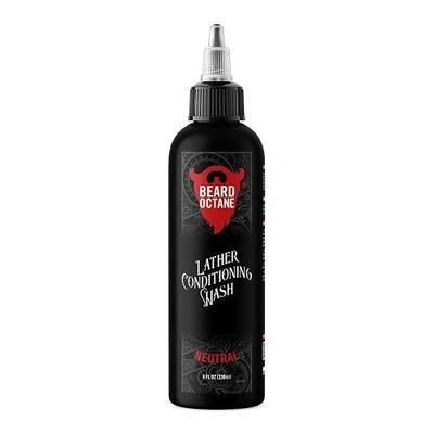 Beard Octane Beard Wash for Men – Neutral (Unscented) – Gentle Daily Beard Shampoo with Shea Butter – Cleans Without Drying – 8oz