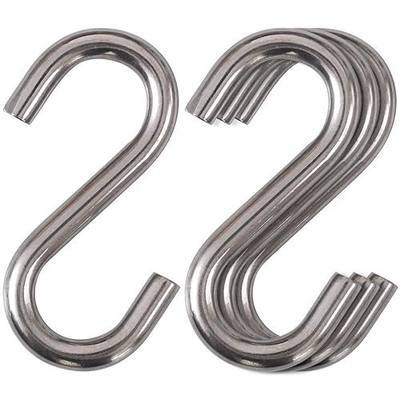 Heavy-Duty 304 Stainless Steel S Hooks, 3.3 Inch Hammock, Swing S Hooks, Industrial Grade Quality Utility Hooks 4 Packs