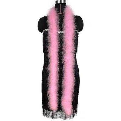 2 Yards 20g Fluffy Marabou Feather Boa for DIY Craft Sewing Trim Home Wedding Party Decoration-Light Pink