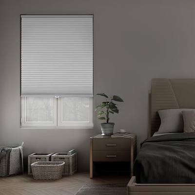 DEZ FURNISHINGS Cordless 1.5" Blackout Cellular Shade, Energy Saver, 24" W x 48" H, White