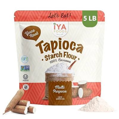 Iya Foods Tapioca Starch Flour - all purpose flour organic, Grain-Free, Non-GMO & Kosher verified - Multi purpose Substitute; Made From 100% Yuca Root - Zero Additives & Preservatives - 5lb Pack