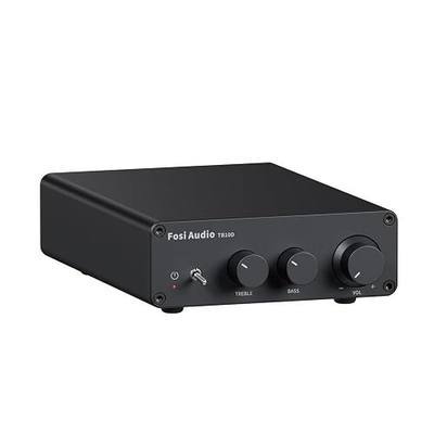Fosi Audio TB10D 2 Channel Stereo Amplifier, Class D Mini Power Integrated Amplifiers 600W for Passive Speakers/Bass Shaker, Home Audio Component Desktop Amp Receiver TPA3255 with Bass Treble Control