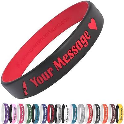 Reminderband Customizable 100% Silicone Luxe Wristbands Rubber Bracelets | Bulk personalized accessories for events gifts awareness school company programs with flexible comfortable wear