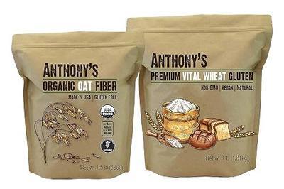 Anthony's Vital Wheat Gluten 4lb & Organic Oat Fiber 1.5lb Bundle