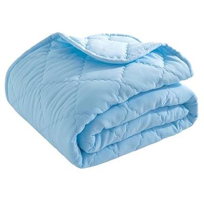BEDSUM Toddler Quilt 39x47, Microfiber Baby Quilt for Crib, Aqua | Lightweight Toddler Blanket for Boys Girls Nursery, Machine Washable All Season Kid Quilt, Tummy Time Blanket, Stroller Quilt