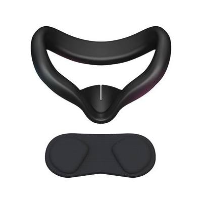 CNBEYOUNG VR Face Cover and Lens Cover Compatible with Quest 2, Sweatproof Silicone Face Pad Mask & Face Cushion for Quest 2 VR Headset, Washable Lightproof Anti-Leakage (Black)