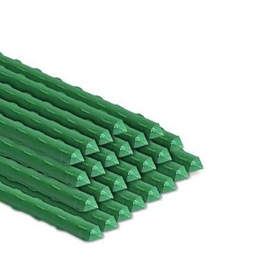 Garden Stakes 48 Inches Sturdy Green Plant Sticks 25 Pack, Metal Tomato Stakes Support, Yard Plant Support Cage for Potted Plants, Tomatoes, Trees, Cucumber, Fences, Beans (48 inch)