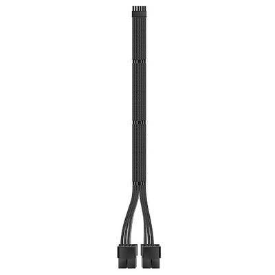 EZDIY-FAB RTX 3000 12 Pin to Dual 8 Pin PCIe Sleeved Extension Cable, Black | 30cm Extension Cable, 18AWG Wire, Cable Combs Included, Flexible PET Sleeve, Clean Cable Routing, Custom PC Builds
