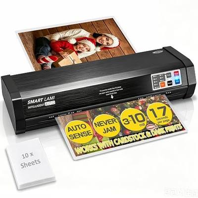 SINCHI Auto Sense 13" Heavy-Duty Laminator for Business & School, 3–10 Mil, 50s Warm-Up, 17s/Sheet, Works with Cardstock & Dark Prints, Never-Jam, Laminates 11x17, Includes 10 Sheets