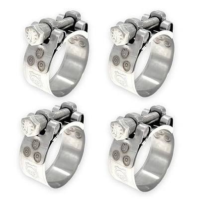 TT Heavy Duty Hose Clamps, T-Bolt Clamp Fits 1-1/4-Inch OD Motorcycle Exhaust, Adjustable 32-35mm (1.26-1.38"), 304 Stainless Steel Solid T-Nuts and Wide Band, 4 Pack