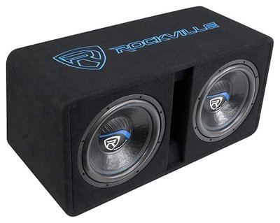 Rockville DK512 Package Dual 12" K5 Car Subwoofer Enclosure with dB12 Amp | 2800W Peak, 700W RMS, 2 Ohm Impedance, 50 Oz Magnet, Cast Iron Basket, 8 Volt Preamp Circuitry, Polypropylene Dustcap