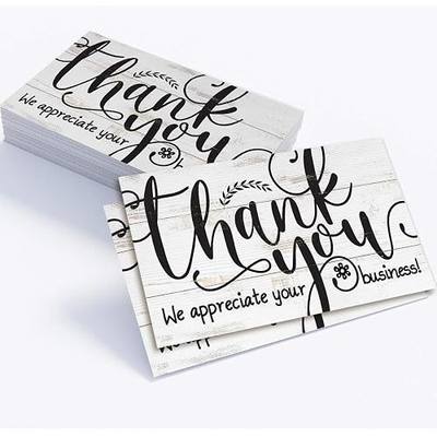 Lone Star Art Business Thank You Cards - Set of 50 Cards - Note of Thanks Blank Stationery, Gratitude Cards for Wedding, Birthday or Business Supplies, 3.5x2 Standard Business Card Size