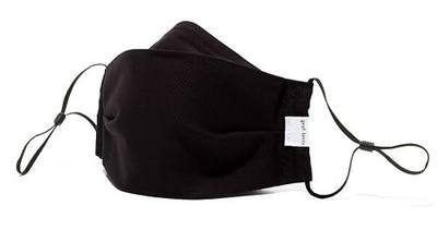 Graf Lantz Zenbu Organic Cotton Face Mask - Regular Over Ear with Adjusters - Reusable & Machine Washable (Regular, Black)