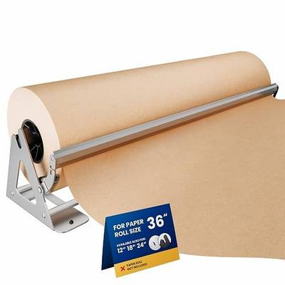 DIY Crew 36 Inch Paper Roll Dispenser and Cutter - Heavy-Duty Wall Mountable, Non Slip Tabletop - Kraft, Freezer, Butcher Paper - Up to 1000ft Rolls