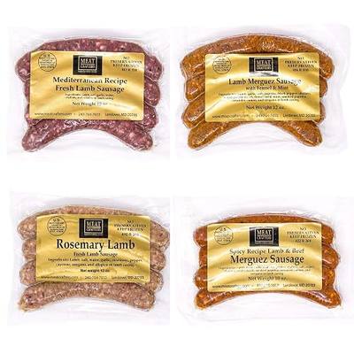 MeatCrafters Lamb Sausage Variety Pack, The Flock Bundle, No Antibiotics, Preservative Free, 10-12oz (4-Pack, 16 Total Links)