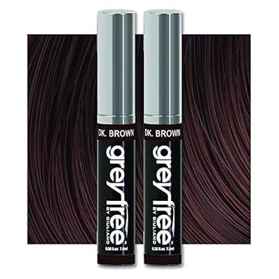Hair Mascara Root Touch-Up for Gray Hair | Precision Hairline Concealer for Brows & Beard | 2 Pack (DARK BROWN)