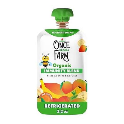Once Upon a Farm Organic Mango Banana Spirulina Immunity Blend, 3.2 Oz Pouch