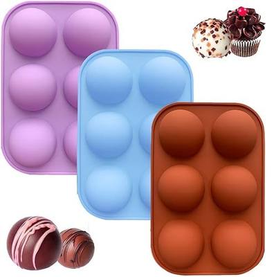 3 Pack Hot Chocolate Bomb Mold,BPA Free Non-Stick and Flexible, Baking Mold for Making Hot Chocolate Cocoa Bomb, Cake, Jelly, Dome Mousse