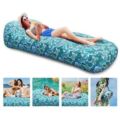 Myuilor Lounger Chair Air Sofa Couch Inflatable Hammock Ergonomic Beach Bed Waterproof Anti-Air Leaking for Camping Hiking Travel Beach Picnic Lakeside, No Pump Required (Purple)