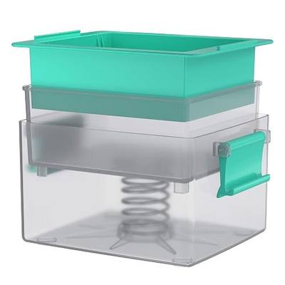 Large Tofu Press, Yarkor Tofu Presser for 12-16 oz Bricks Firm Tofu or Extra Firm Tofu, Built-in Drip Tray, Simple and Effective Design, Dishwasher Safe, Fit for 16oz Tofu, Tofu Recipe Included