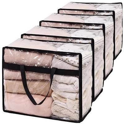 Blanket Storage Bags 4 Pack 60L Clothes Comforter Bedding Container Clear