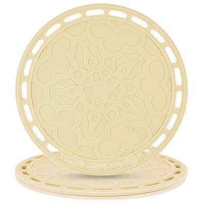 Beige Silicone Trivets Mats Big Round Silicone Pot Holder Hot Pads and Trivets for Hot Dishes and Hot Pots, Hot Mats for Countertops, Tables, Spoon Rest Small Place Mats Set of 3