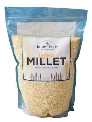 Whole Organic Hulled Millet Seed - 5lb Millet Organic Whole Grain Seed- Gluten-Free Grain for Porridge, Salads, Fruits - Non-GMO Packed w/proteins, fiber, & more