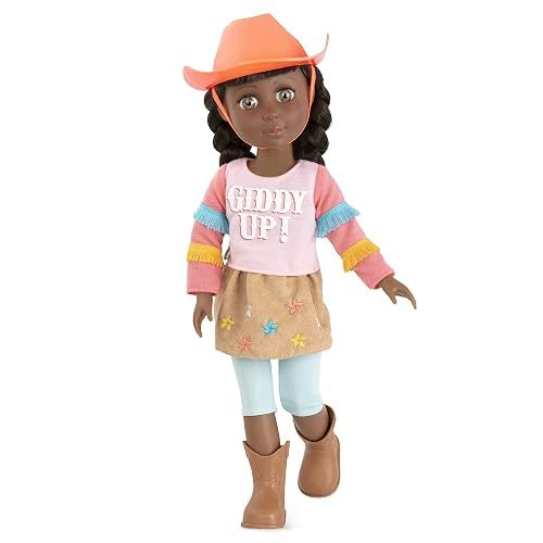 Glitter Girls Jolie 14-Inch Poseable Equestrian Doll, Cowgirl Hat, Dolls | Includes poseable doll, hat, top, skirt, leggings, and boots; compatible with most 14-inch dolls and accessories; 3+ Years