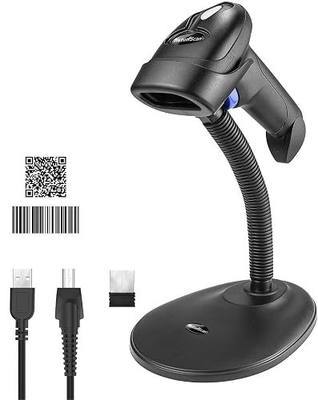 Wireless 1D 2D Barcode Scanner with Stand for Warehouse POS and Computer | NetumScan Portable Automatic QR Code Scanner Supports Screen Scan Handheld CMOS Image Bar Code Reader with USB Receiver
