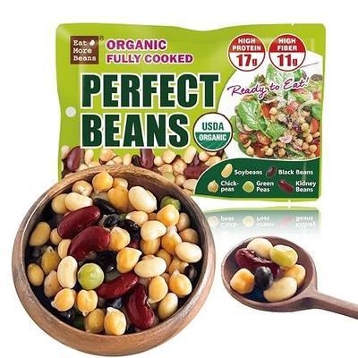【Eat More Beans】Organic Fully Cooked Perfect Beans(12 Packs, 5 oz) | Economy Pack, USDA Vegan Vegetarian Healthy Keto Food- Variety, Edamame, Chickpea, Black Beans, Green Peas, Kidney Beans
