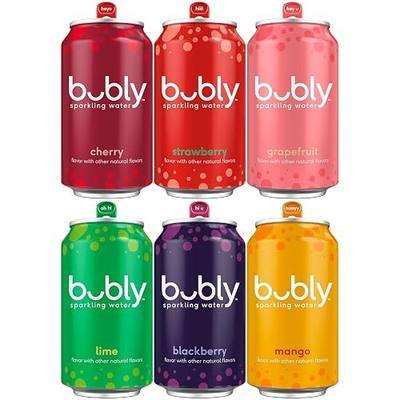 bubly Sparkling Water, 6 Flavor Variety Pack (Blackberry, Lime, Cherry, Grapefruit, Strawberry, Mango), Zero Sugar & Zero Calories, Seltzer Water, 12 Fl Oz Cans (Pack of 18) | Zero Sugar, Zero Calories, Seltzer Water